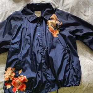 NAVY FLORAL WINDBREAKER
